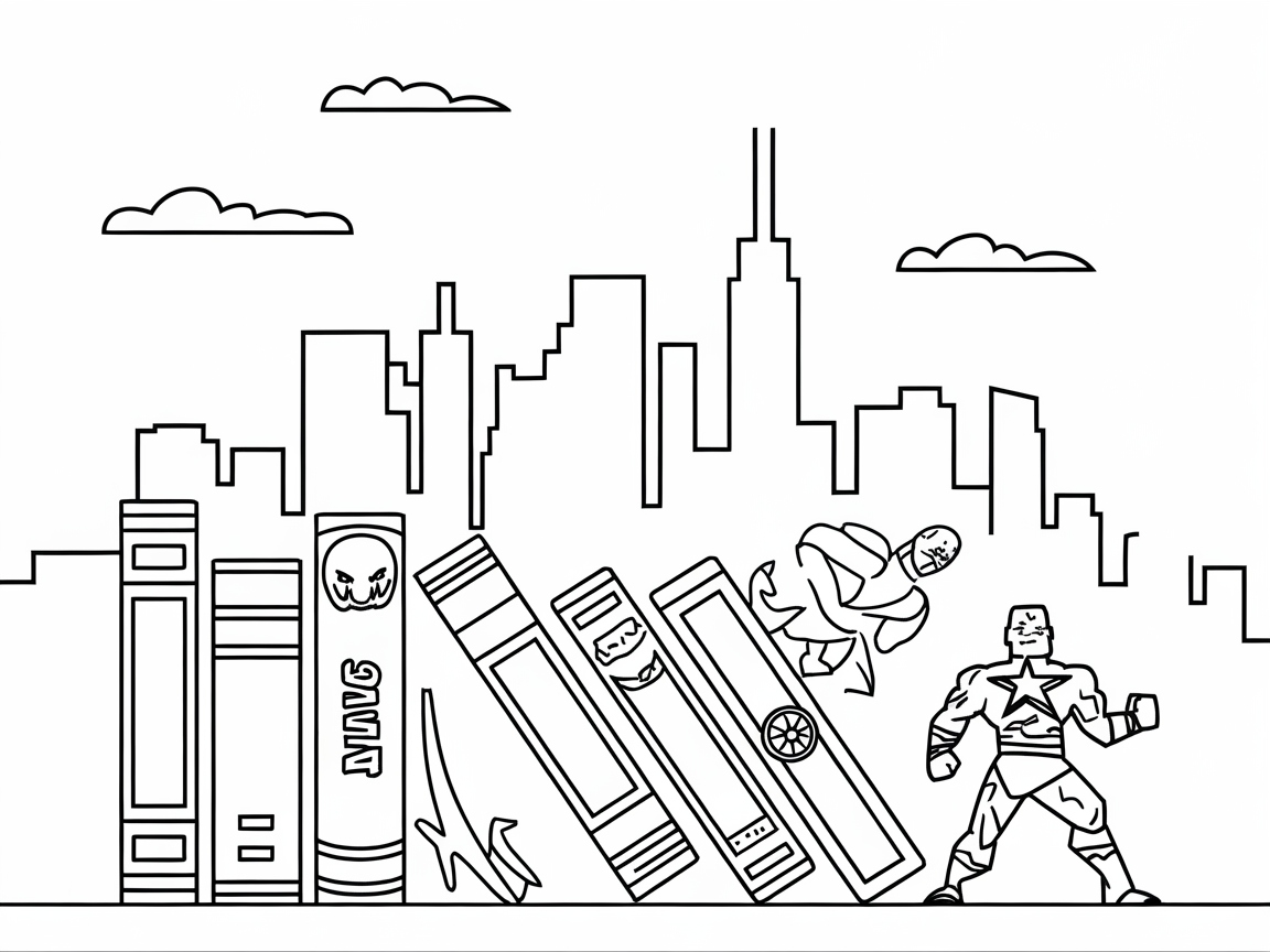 Heroic Bookshelf Adventure Awaiting Color