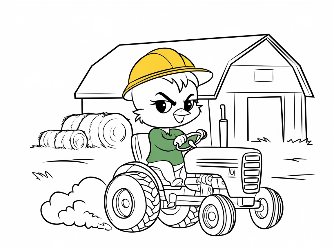 Farm Fun with a Chick on a Tractor