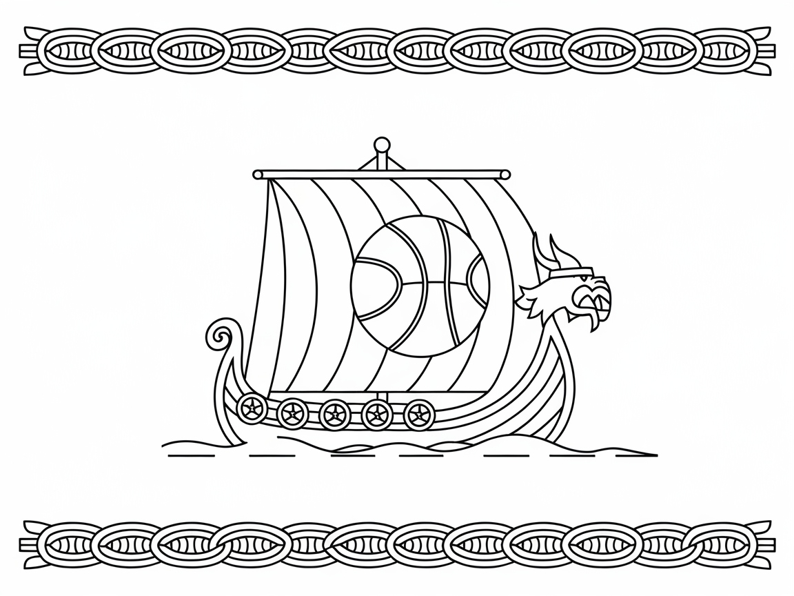 Sail into Adventure with This Viking Ship Basketball Design