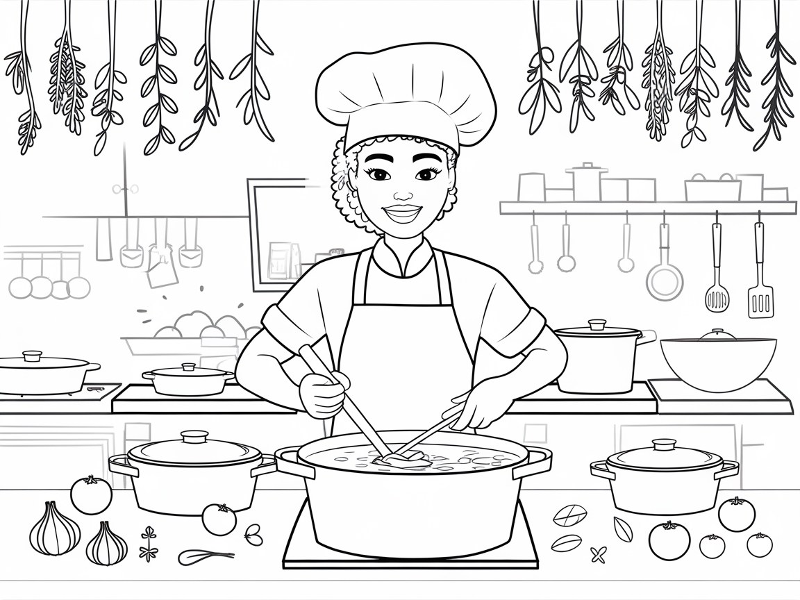 Get Creative in the Kitchen with This Chef Coloring Page
