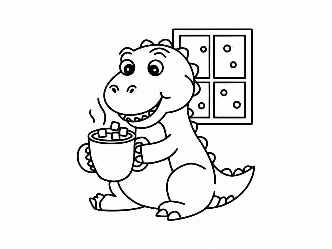 Sip Hot Cocoa with Our Cozy Holiday Dino