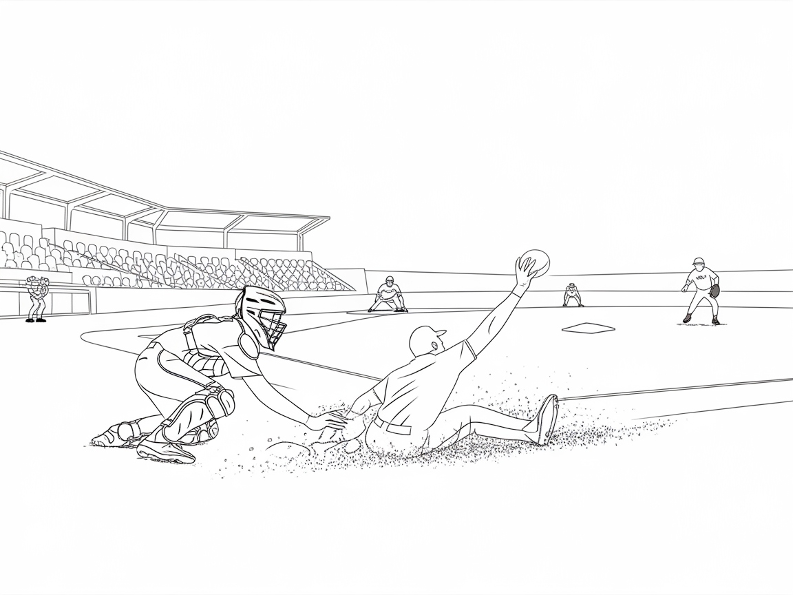 Slide Home Safely with This Thrilling Baseball Coloring Page