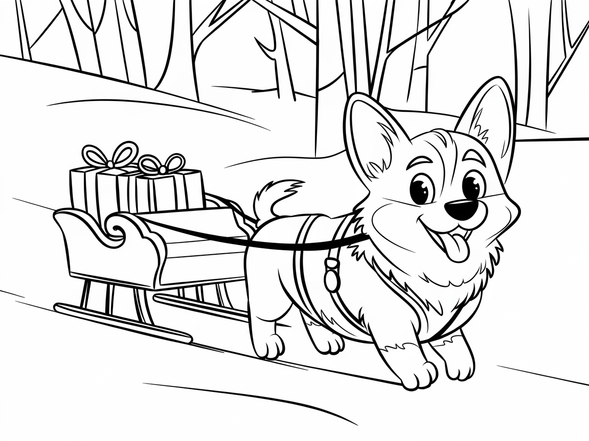 Festive Corgi Sleigh Ride Awaits!