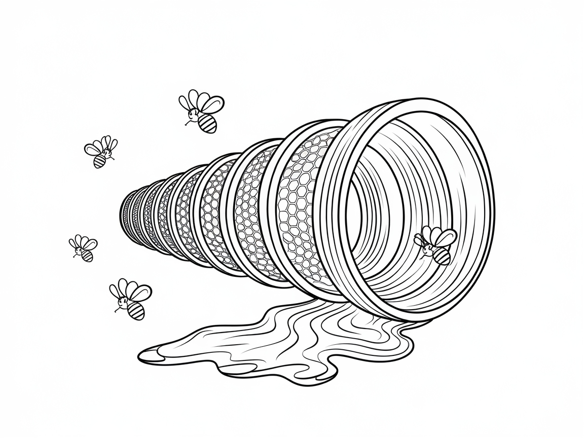 Pour on the Fun with This Honey Spill Coloring Page