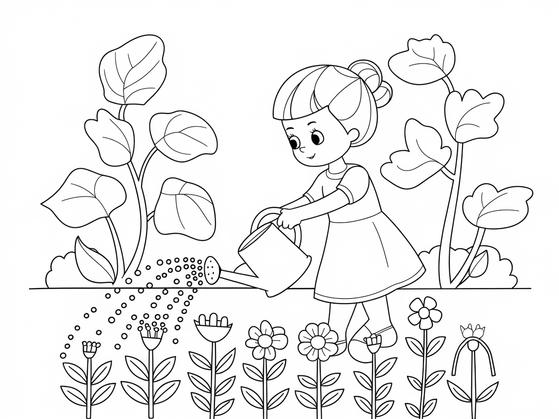Nurture Nature with This Little Gardener Coloring Page