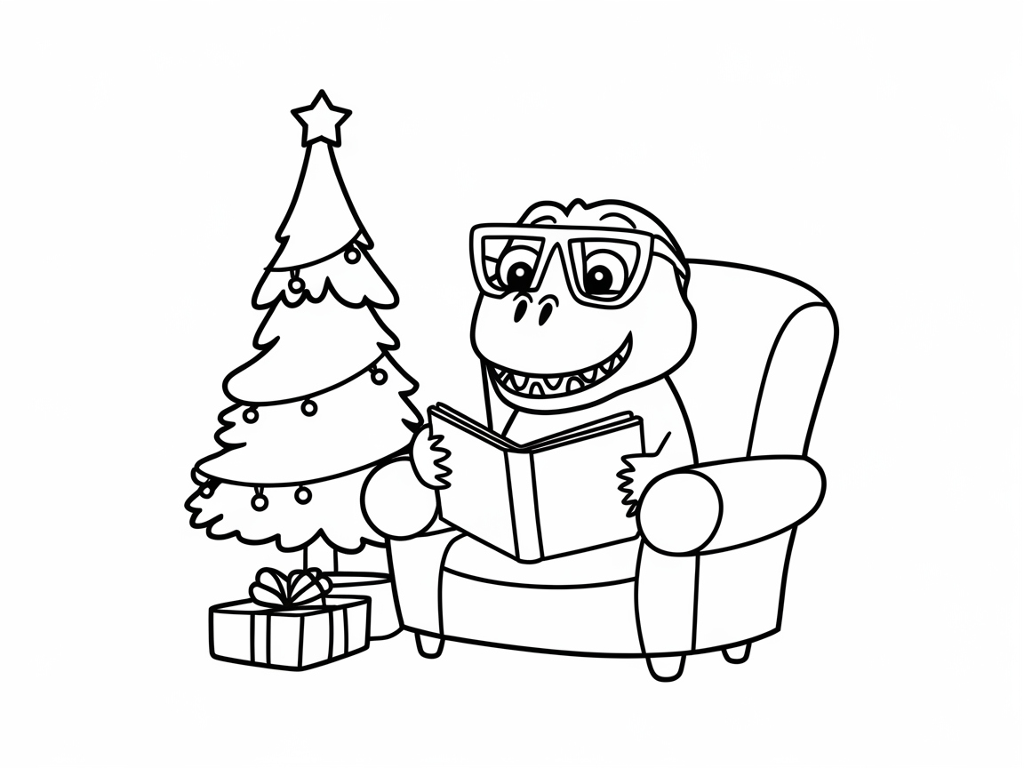 Relax with This Cozy Reading Dino by the Tree