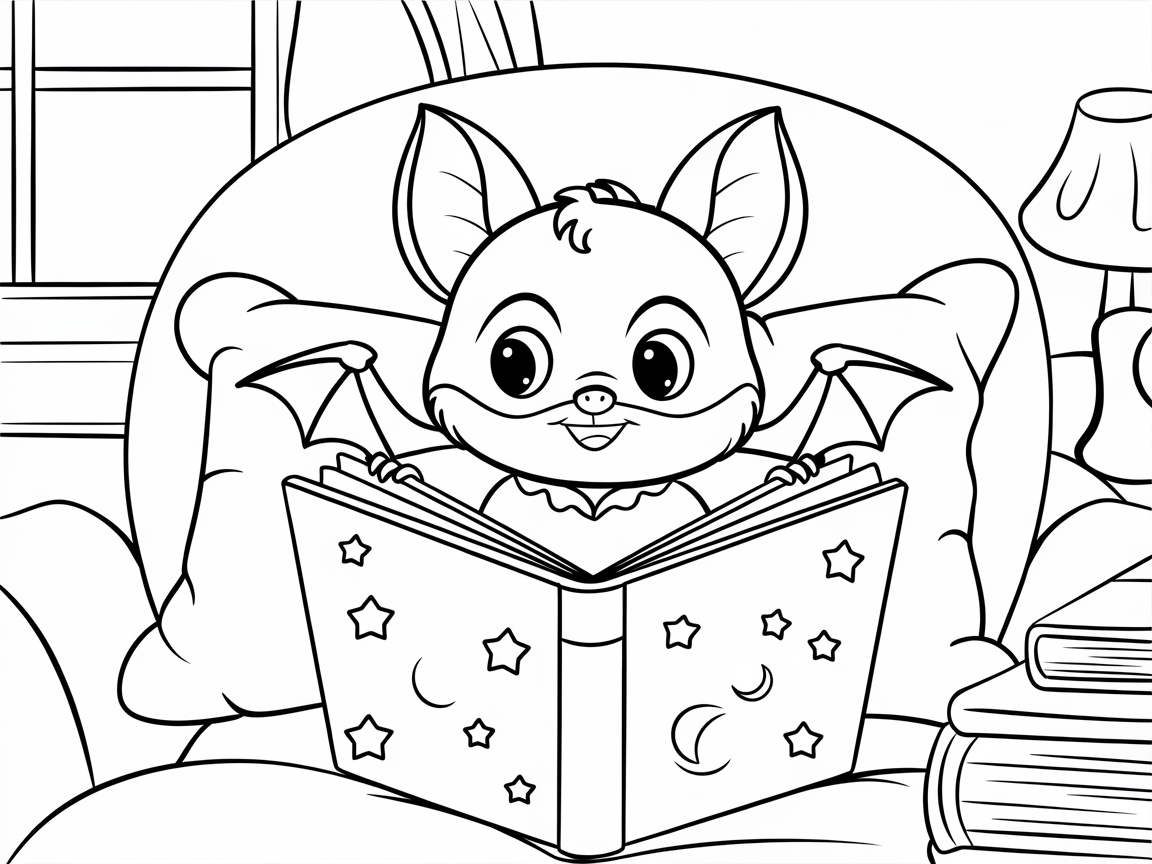 Cozy Storytime with a Book-Loving Bat