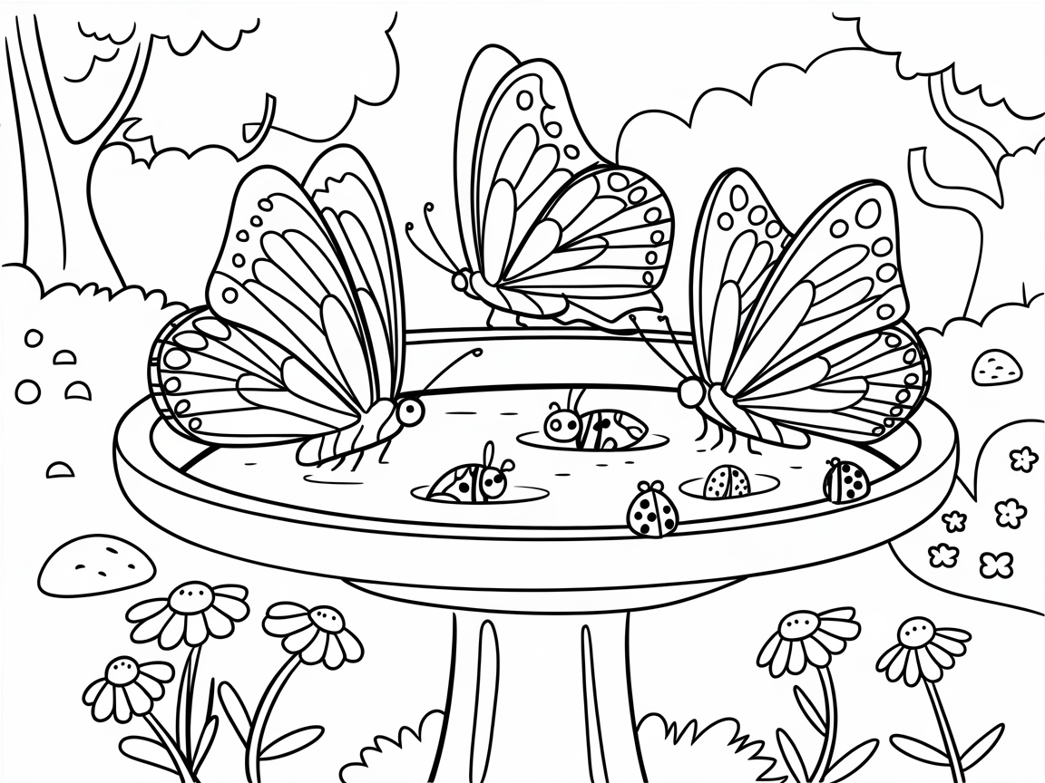 Butterfly Retreat: A Tranquil Garden Birdbath