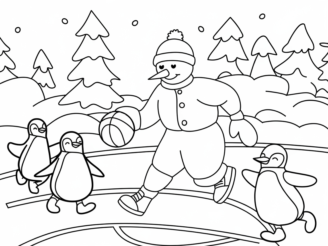 Wintertime Fun with a Snowman Basketball Game