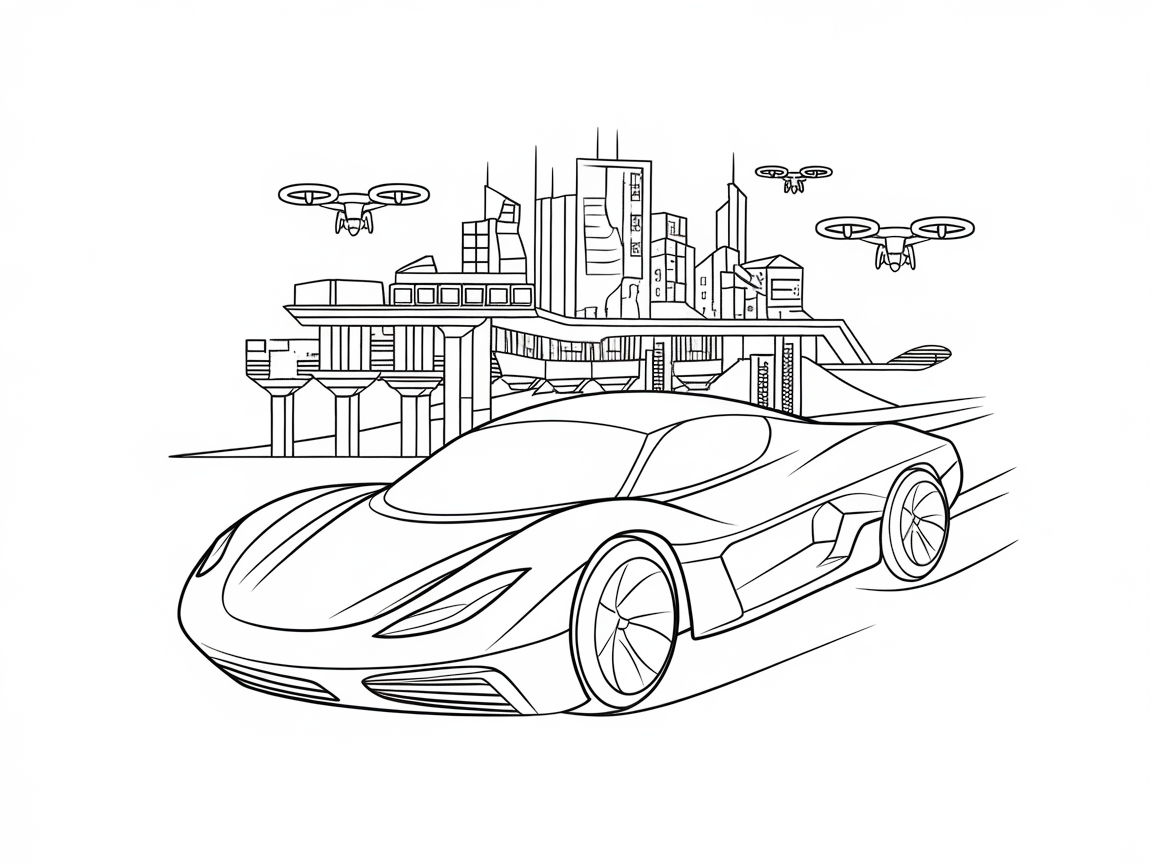 Race to the Future with This Futuristic Car Scene