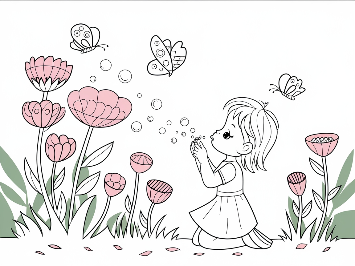 Whimsical Garden Bubble Play