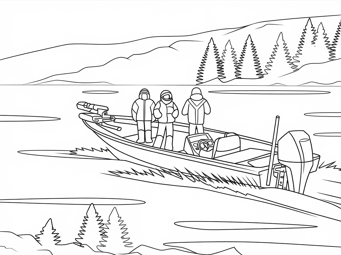 Winter Wonderland Fishing on a Bass Boat