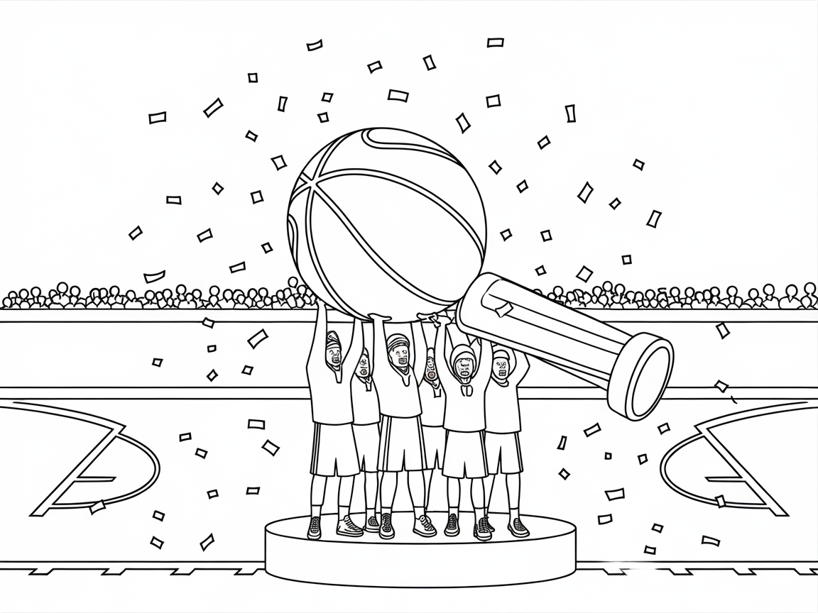 Championship Victory Celebration Coloring Page