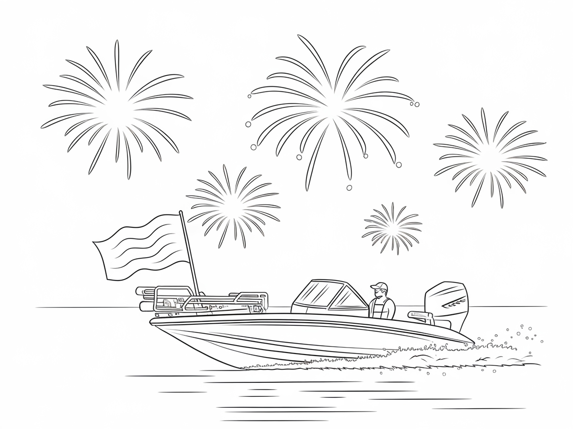 Celebrate on the Lake with Fireworks and a Bass Boat