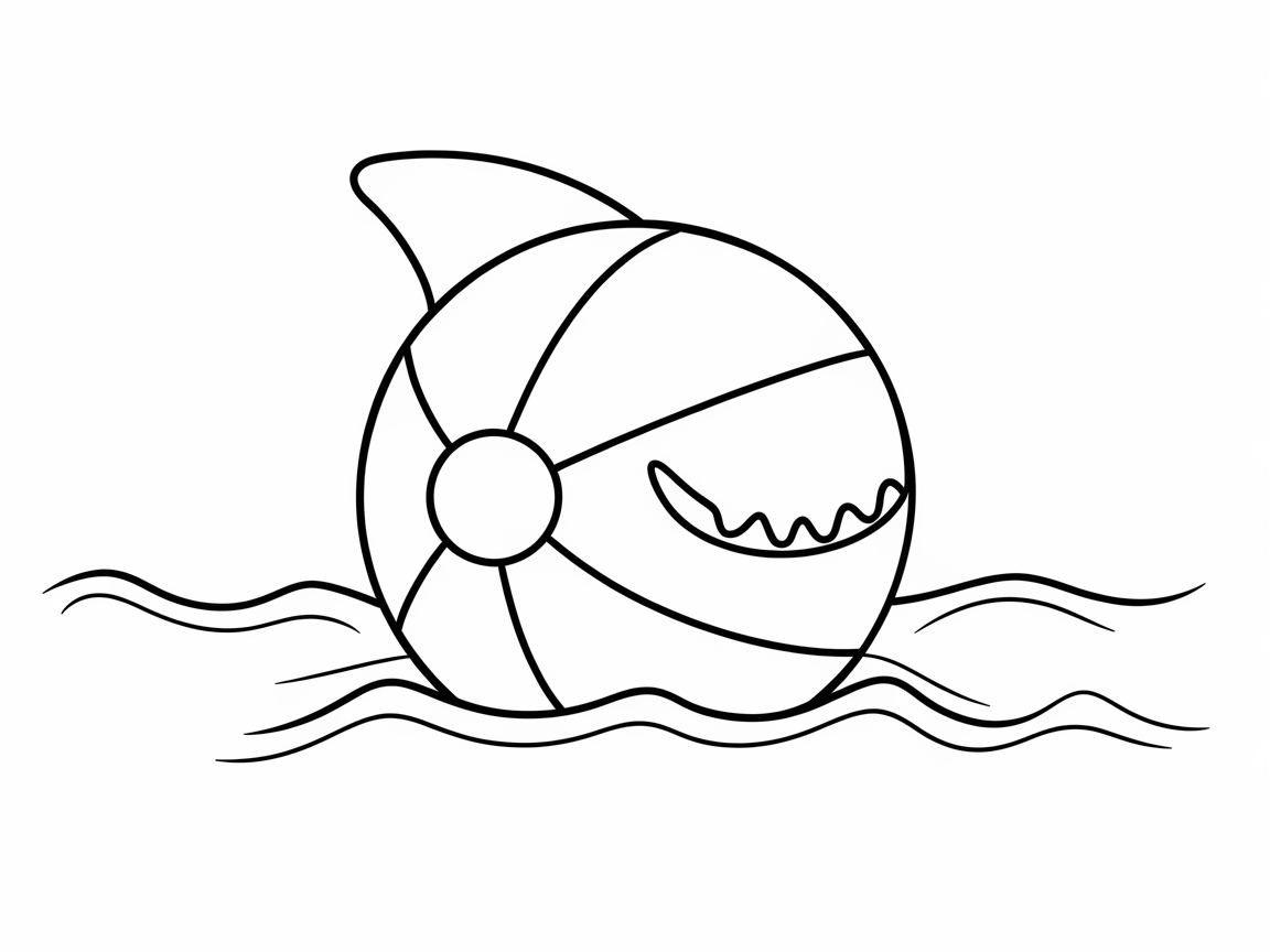 Shark Fin Beach Ball Coloring Adventure