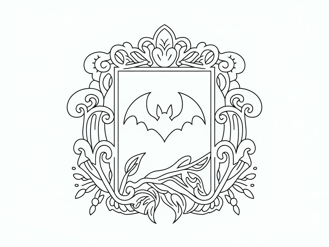 Elegant Bat in a Decorative Frame