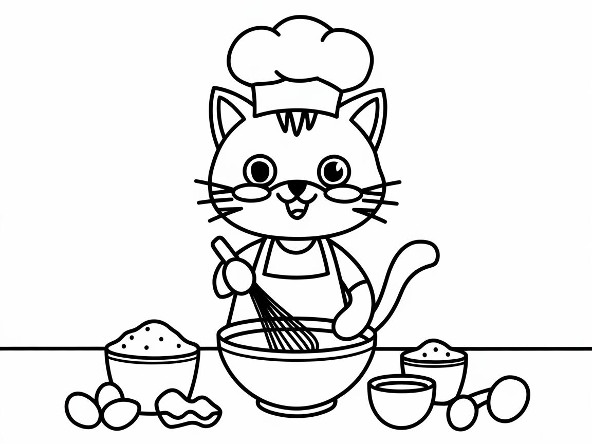 Whisk Away in the Kitchen with This Chef Cat