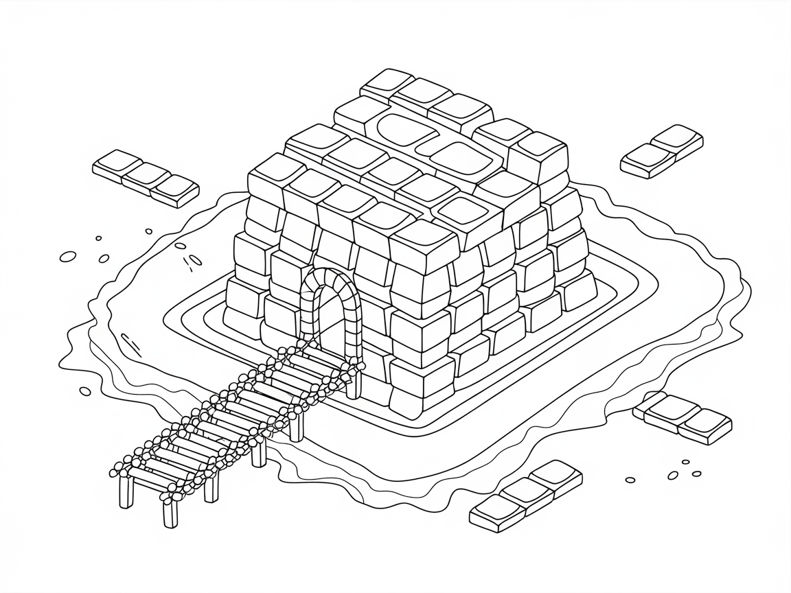 Build a Candy Igloo in This Sweet Coloring Page