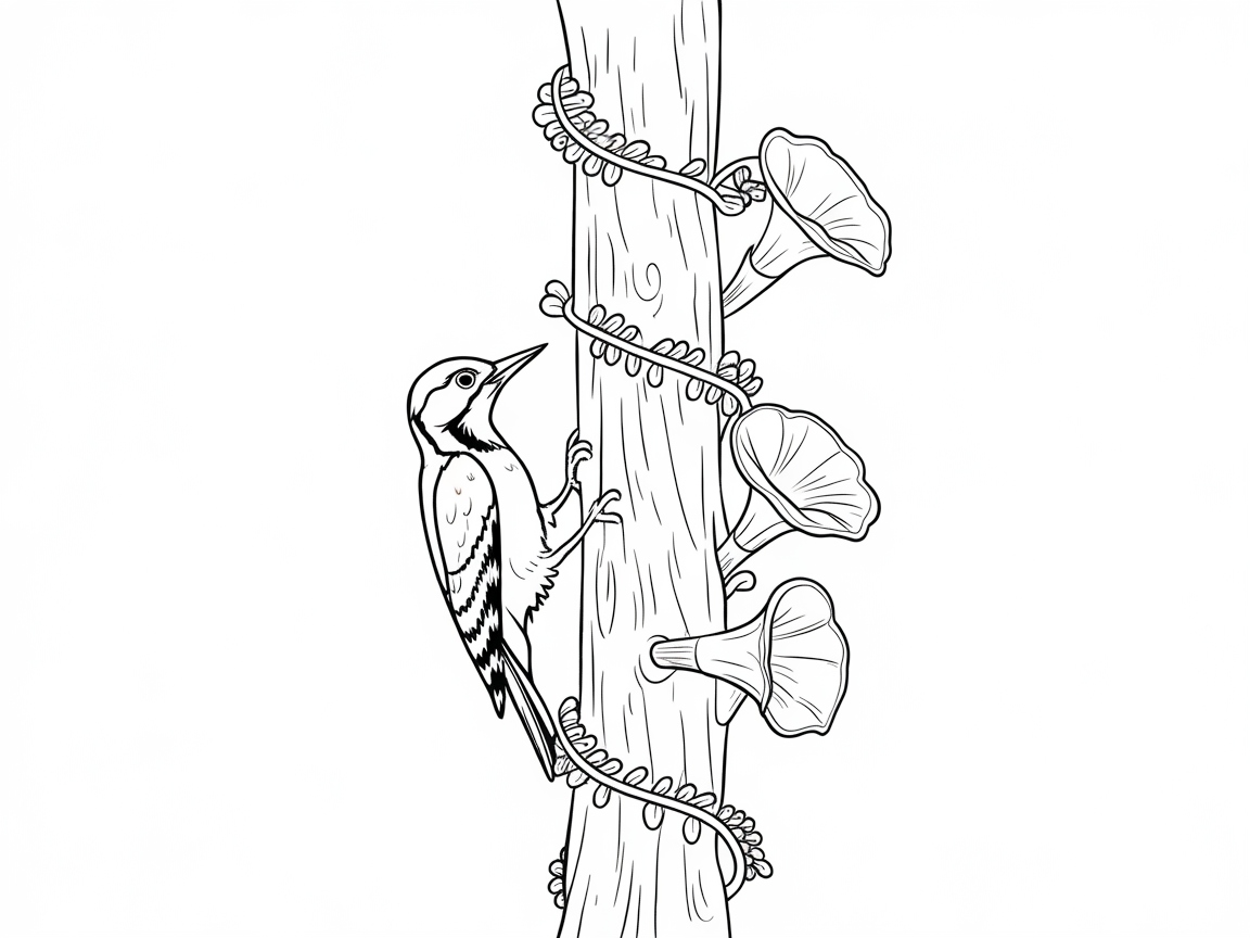 Woodpecker and Mushroom Vines