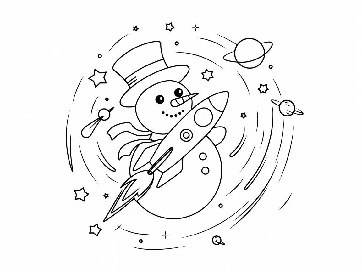 Launch into Space with This Rocket-Riding Snowman