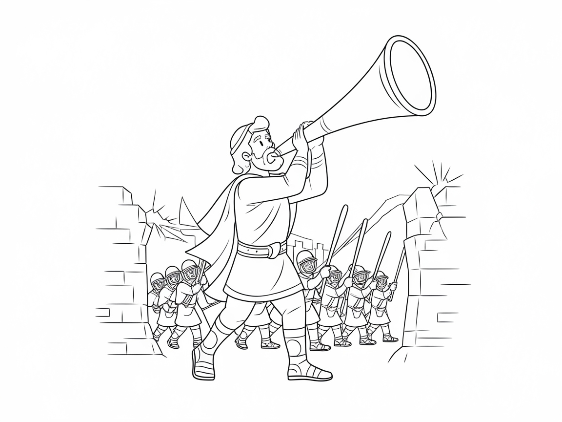 March to Jericho with Joshua and His Trumpet