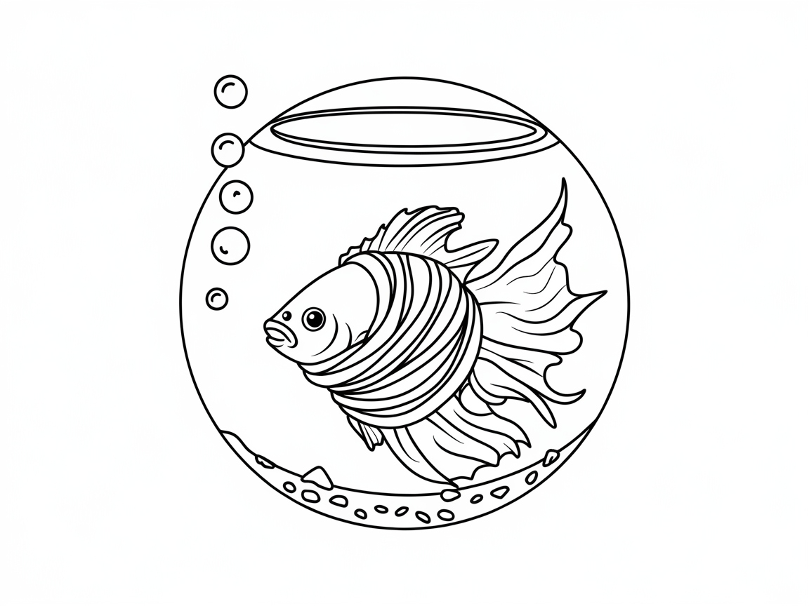 Betta Fish in a Simple Fishbowl Scene