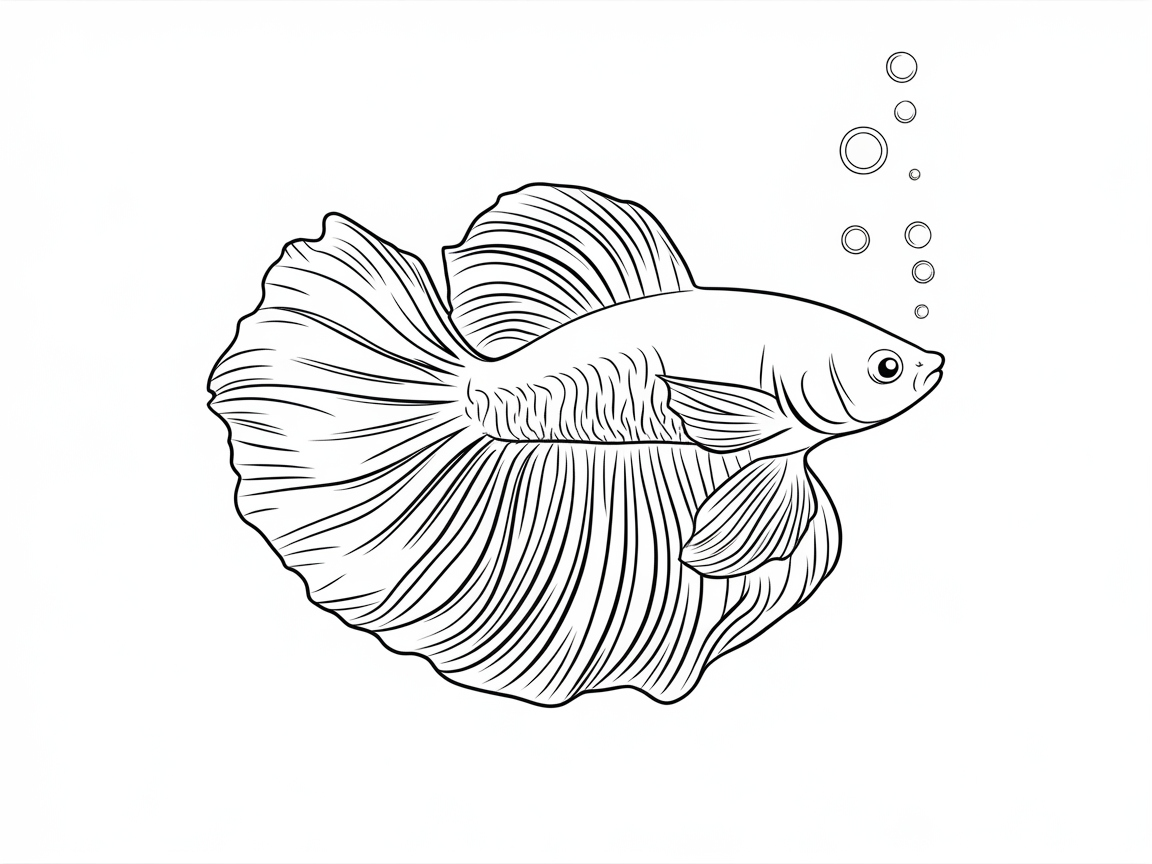 Graceful Betta Fish with Flowing Fins