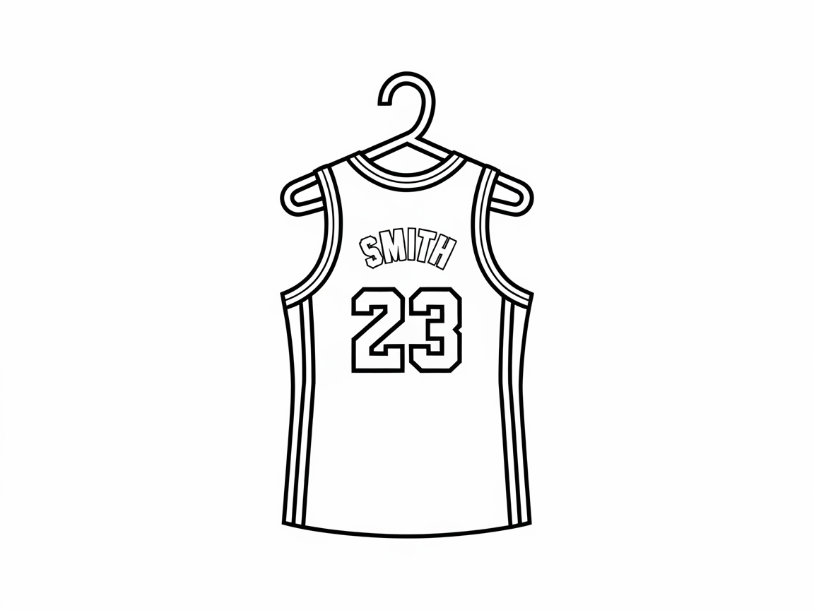 Personalize This Basketball Jersey Coloring Page