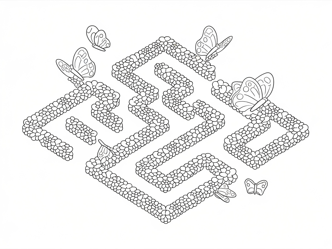 Butterfly Maze: Navigate Through Floral Pathways