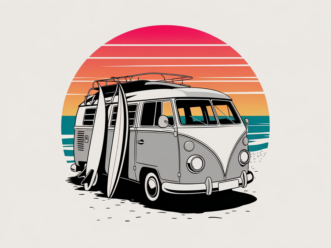 Hit the Waves with This Vintage Surf Van Scene
