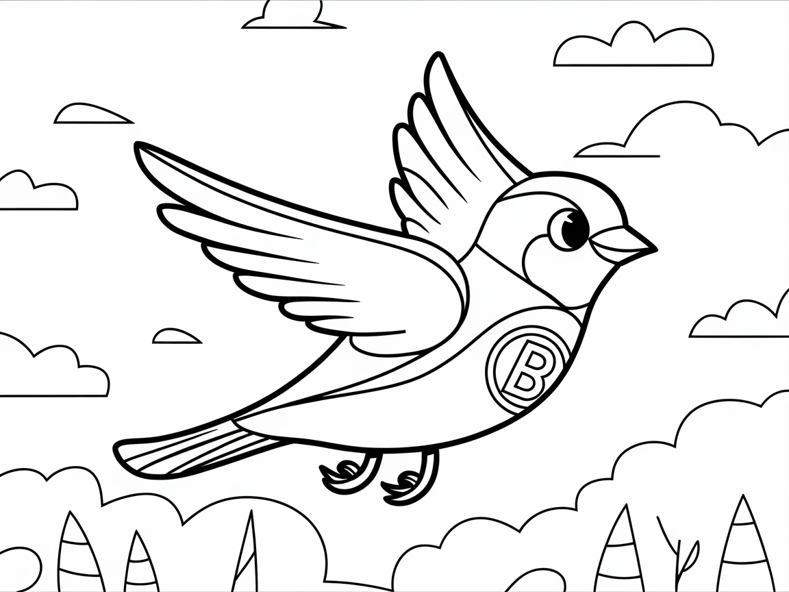 Color This Free-spirited Bird in Flight