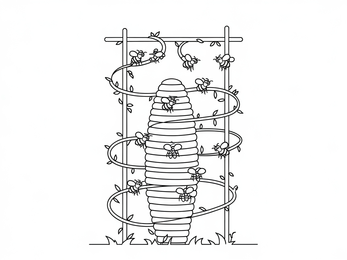 Bee Vine Spiral Coloring Adventure