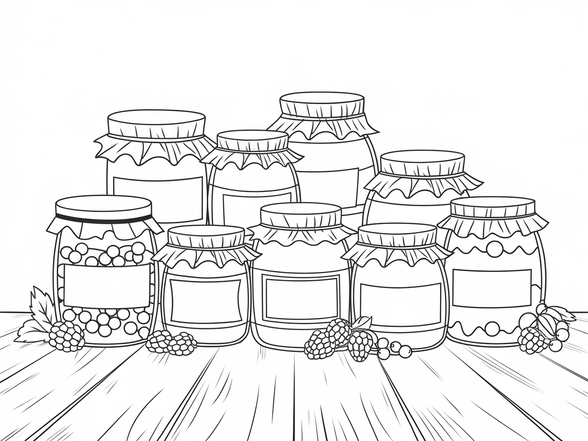 Jam Jar Collection: A Berry Sweet Coloring Page