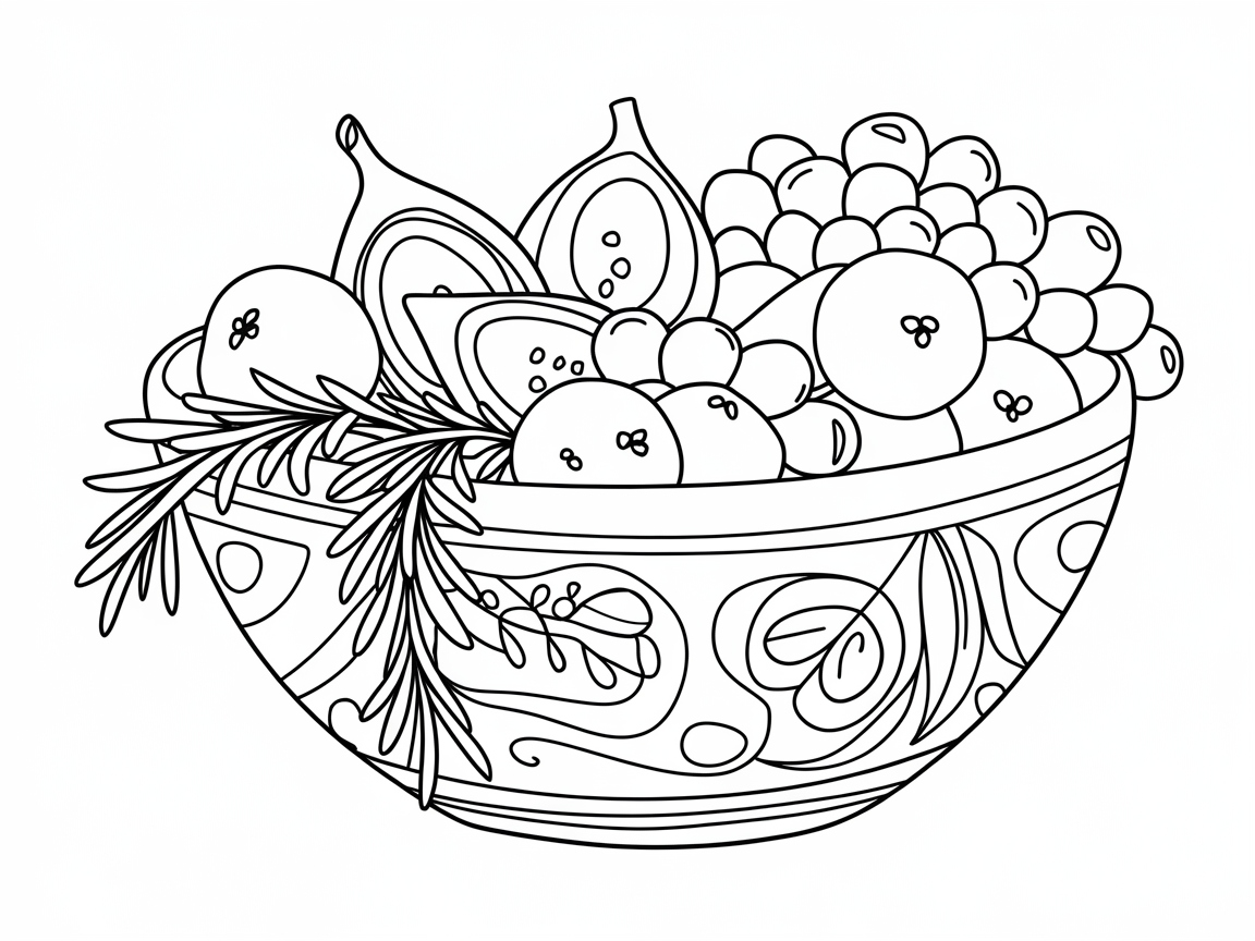 Intricate Harvest Bowl With Figs and Rosemary