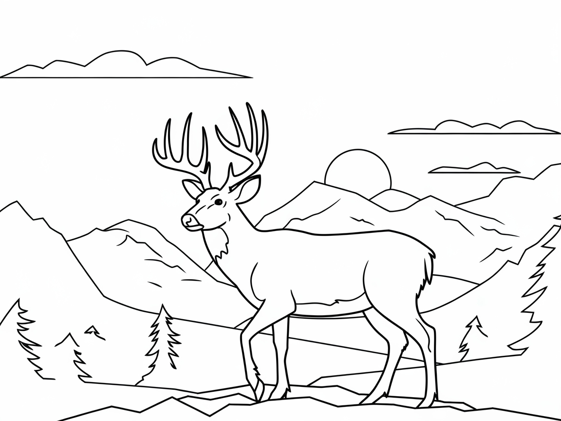 Majestic Buck Roaming the Mountain Vista