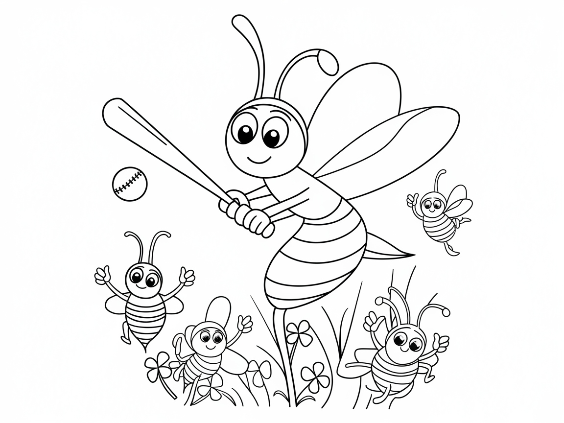 Buzzy Bees Playing Baseball