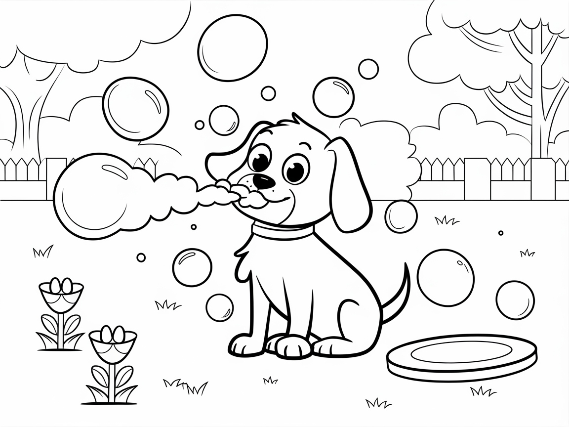 Delightful Puppy Bubble Scene