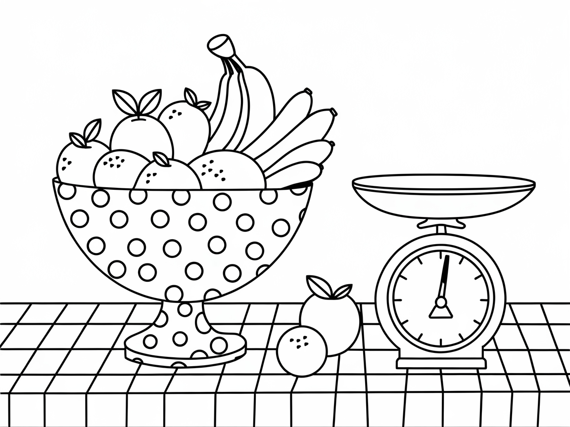 Classic Fruit Arrangement with Vintage Scale
