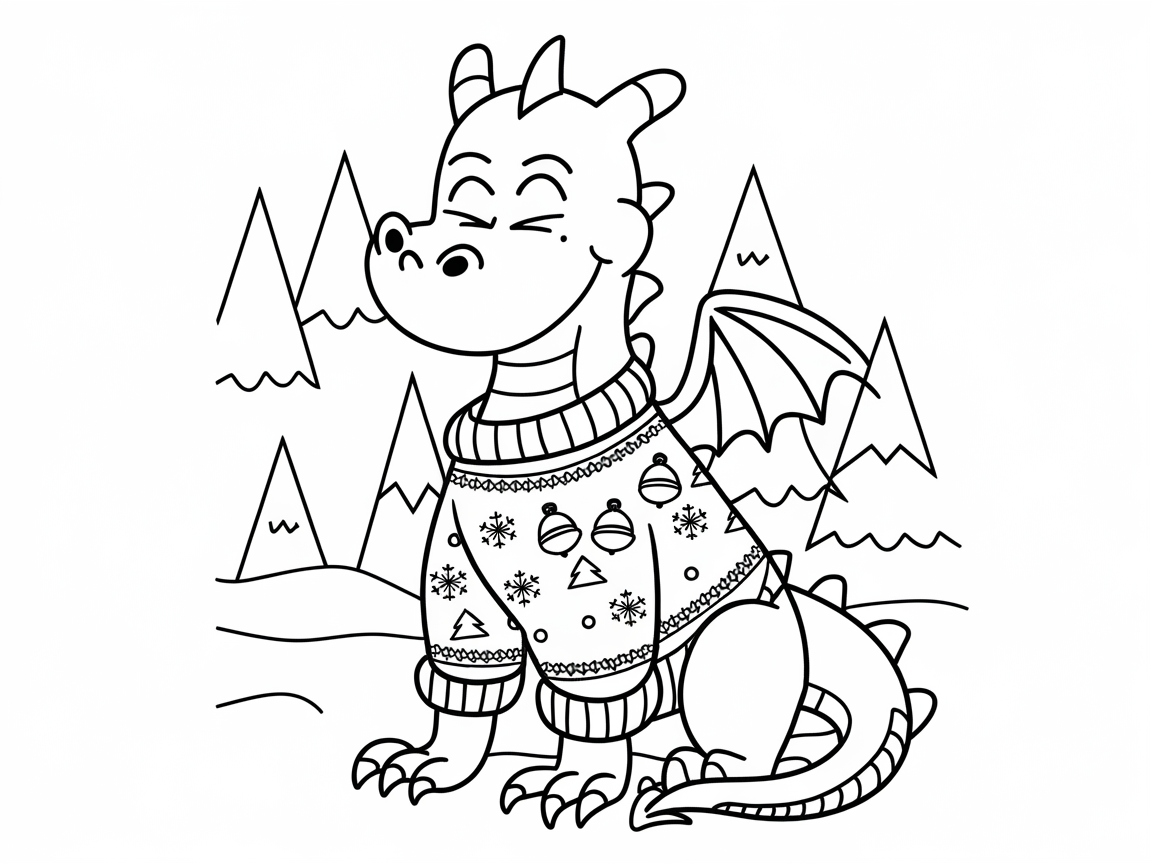 Frosty Dragon in a Festive Sweater