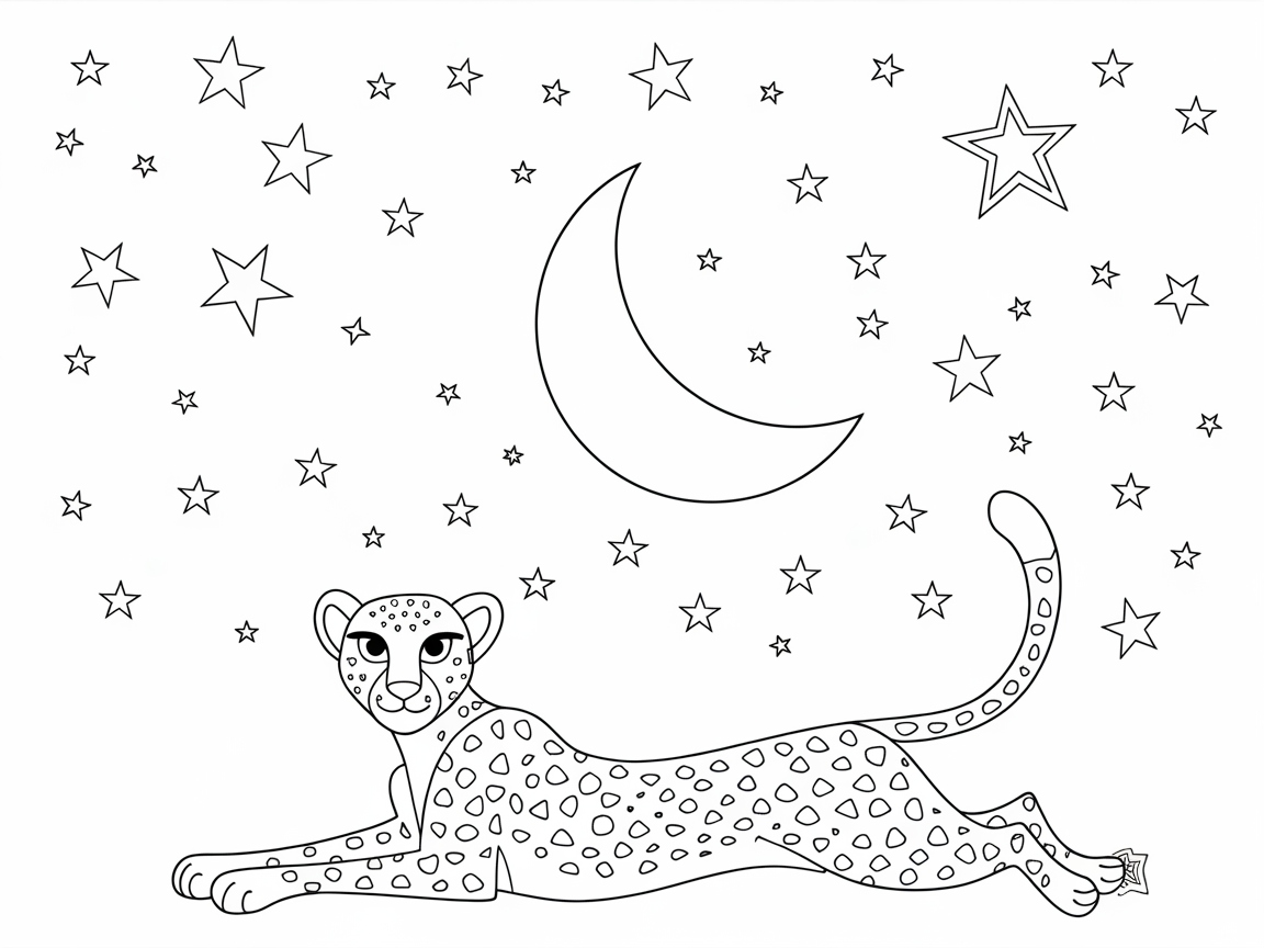 Cheetah Under the Cosmic Sky