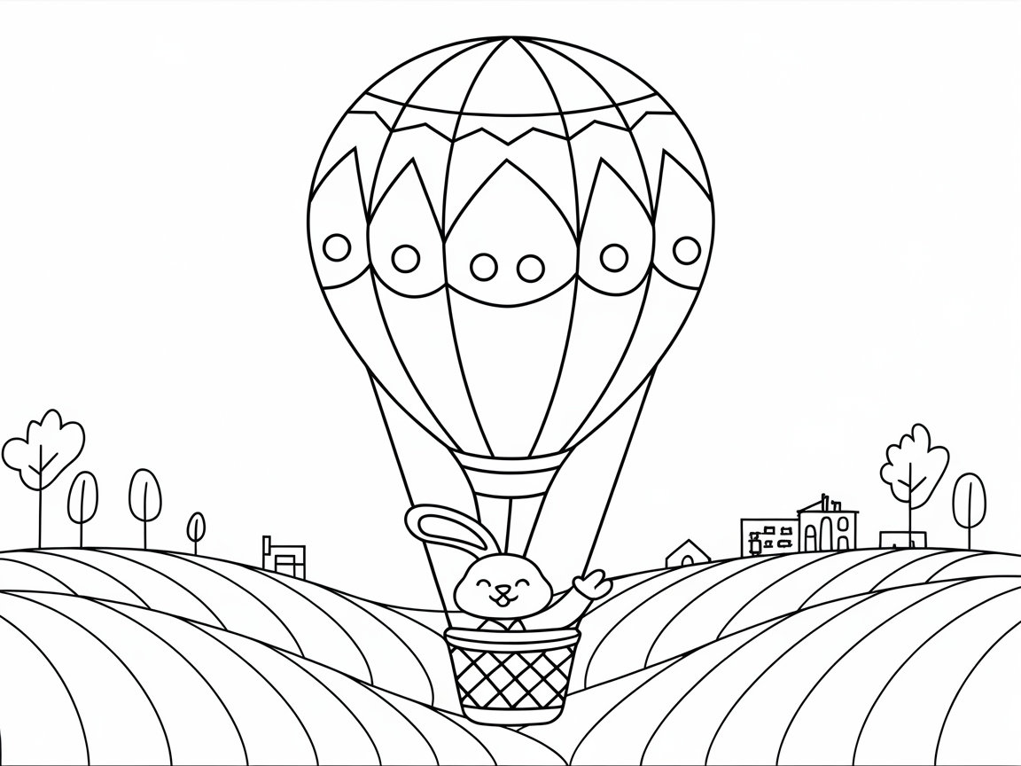 Sailing the Skies with Hot Air Balloon Bunny