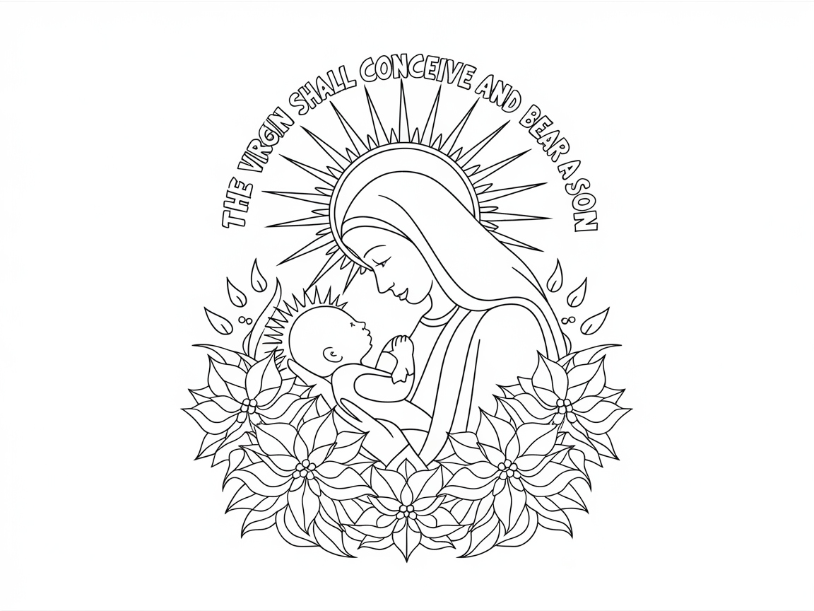 Mother and Child Serenity Coloring Page