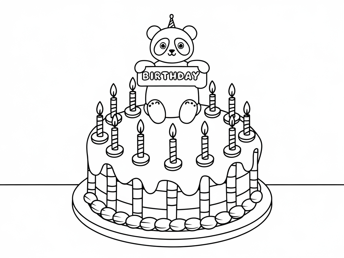 Panda Party on a Birthday Cake