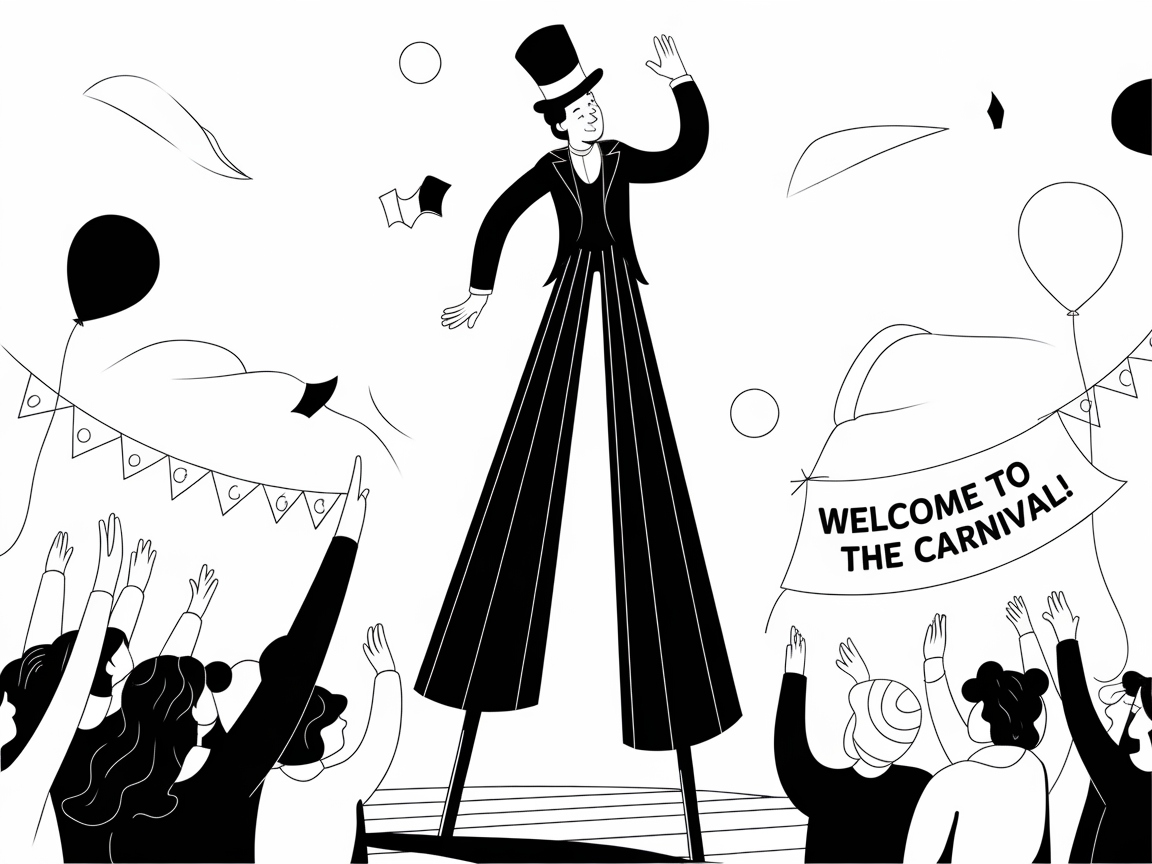 Welcome Applause: Stilt Walker Coloring Page