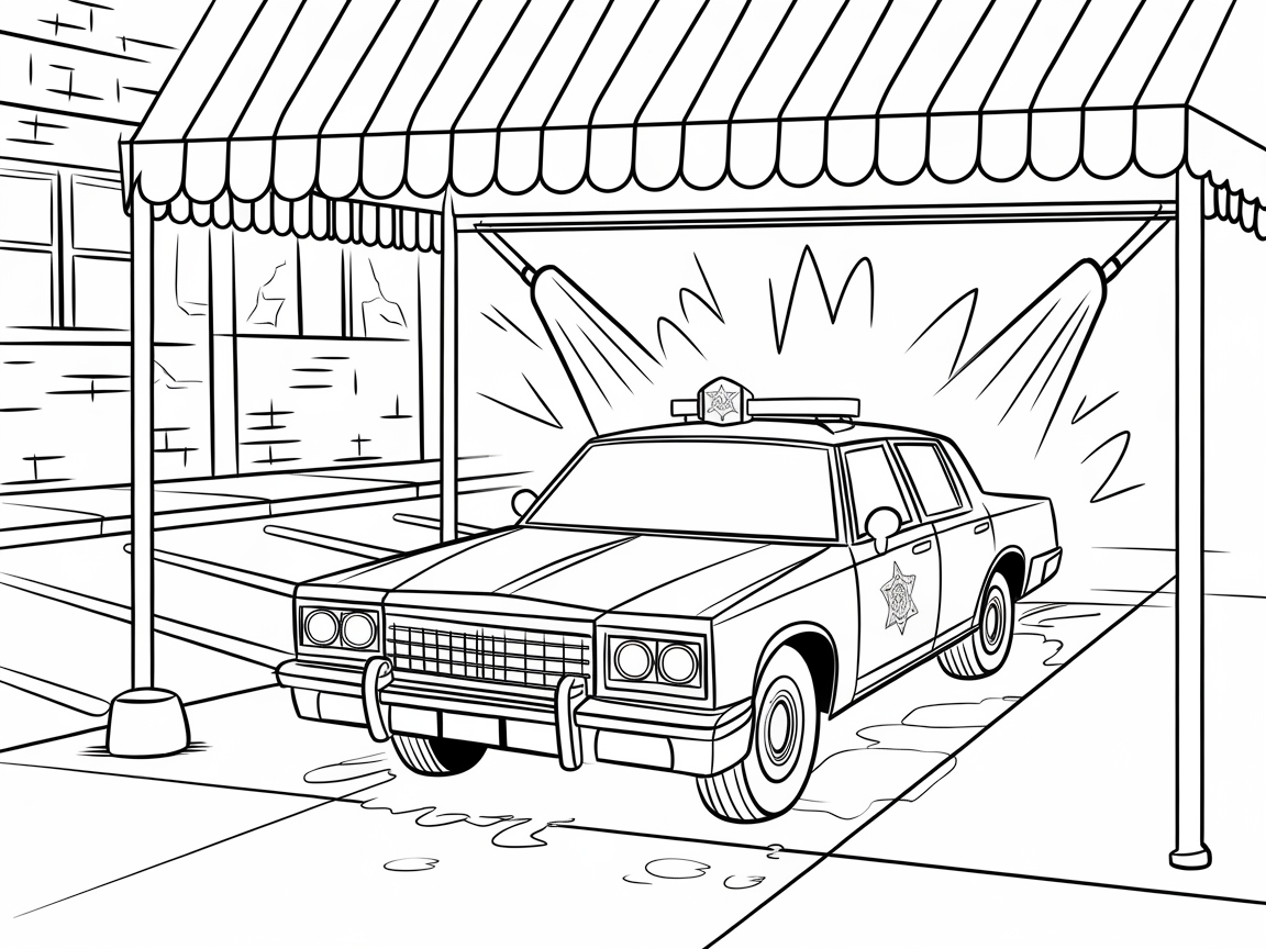 Get Into Action with This Police Car Wash Scene