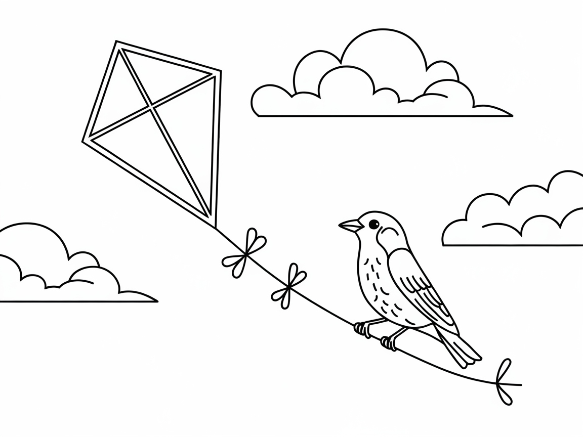 Soar into Creativity with This Kite and Bird Scene