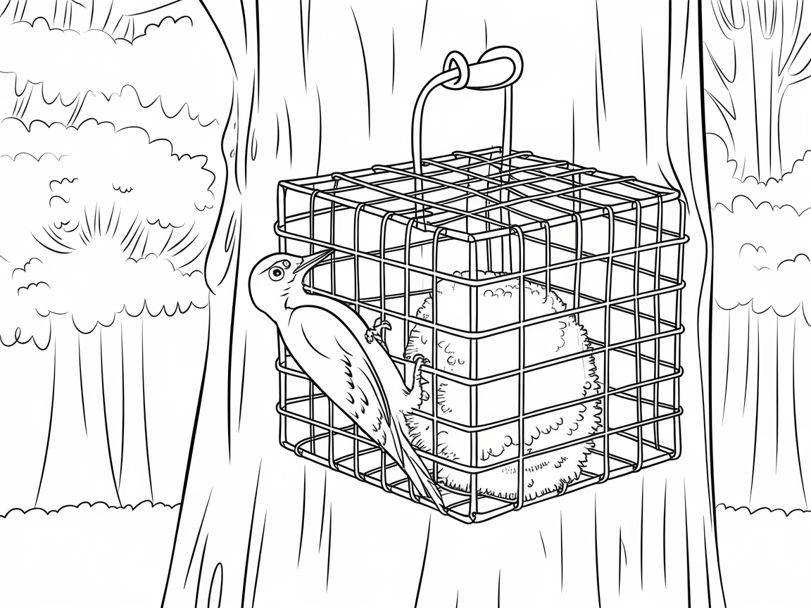 Woodpecker at the Suet Feeder