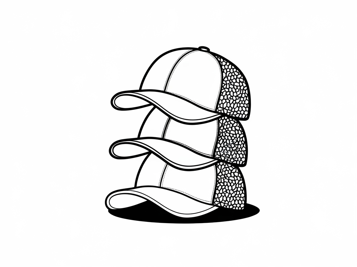 Stacked Baseball Caps Ready for Your Creative Touch