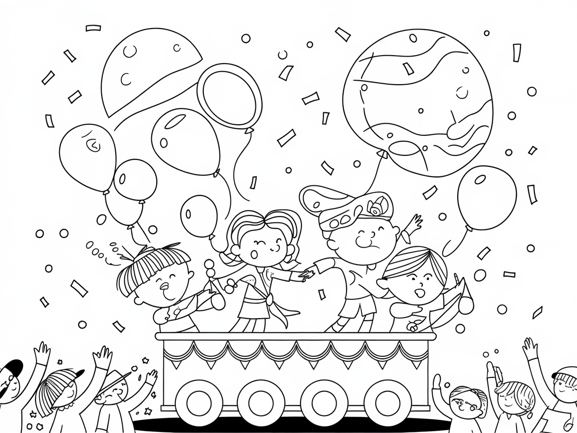Celebrate with This Festive Parade Coloring Page