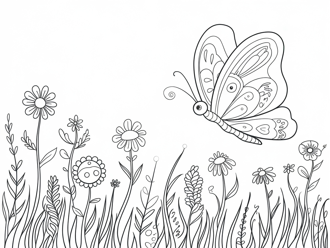 Butterfly in a Wildflower Wonderland